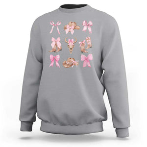 Cowgirl Coquette Sweatshirt Pink Bow Cowboy Hat Boots Western Country TS11 Sport Gray Print Your Wear