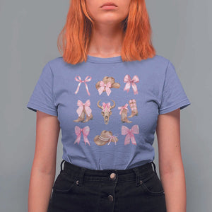 Cowgirl Coquette T Shirt For Women Pink Bow Cowboy Hat Boots Western Country TS11 Violet Print Your Wear