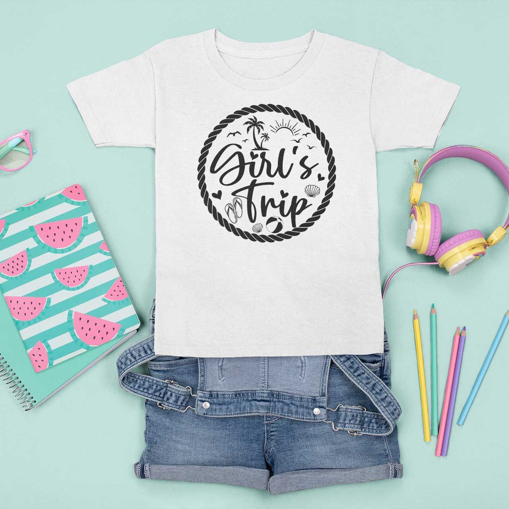 Girls Trip T Shirt For Kid Beach Party Drinks With Friends And Memories TS11 White Print Your Wear