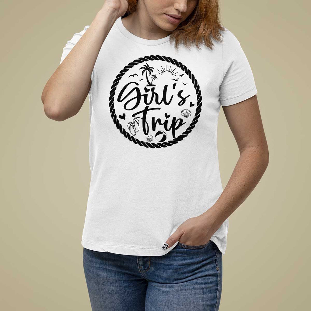 Girls Trip T Shirt For Women Beach Party Drinks With Friends And Memories TS11 White Print Your Wear