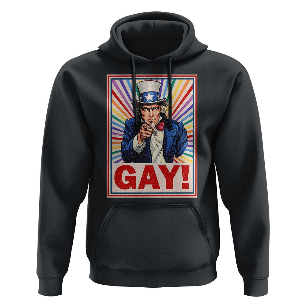 Funny LGBT Hoodie Gay Uncle Sam Ally Pride Month TS11 Black Print Your Wear