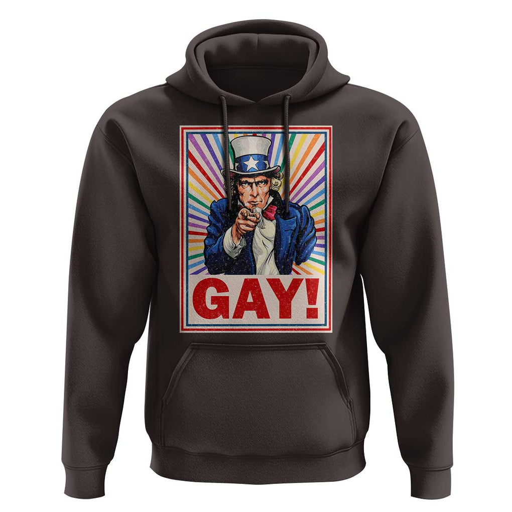Funny LGBT Hoodie Gay Uncle Sam Ally Pride Month TS11 Dark Chocolate Print Your Wear