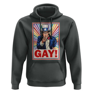 Funny LGBT Hoodie Gay Uncle Sam Ally Pride Month TS11 Dark Heather Print Your Wear