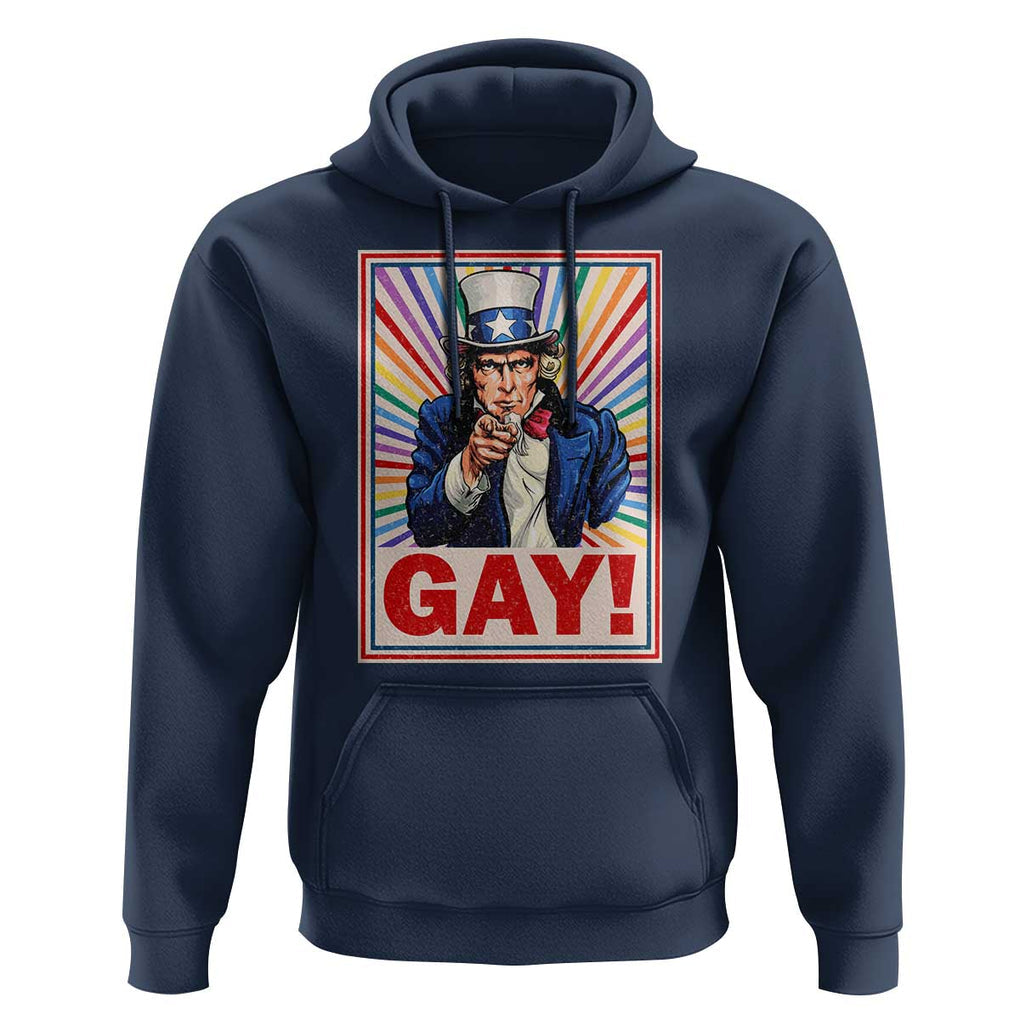 Funny LGBT Hoodie Gay Uncle Sam Ally Pride Month TS11 Navy Print Your Wear
