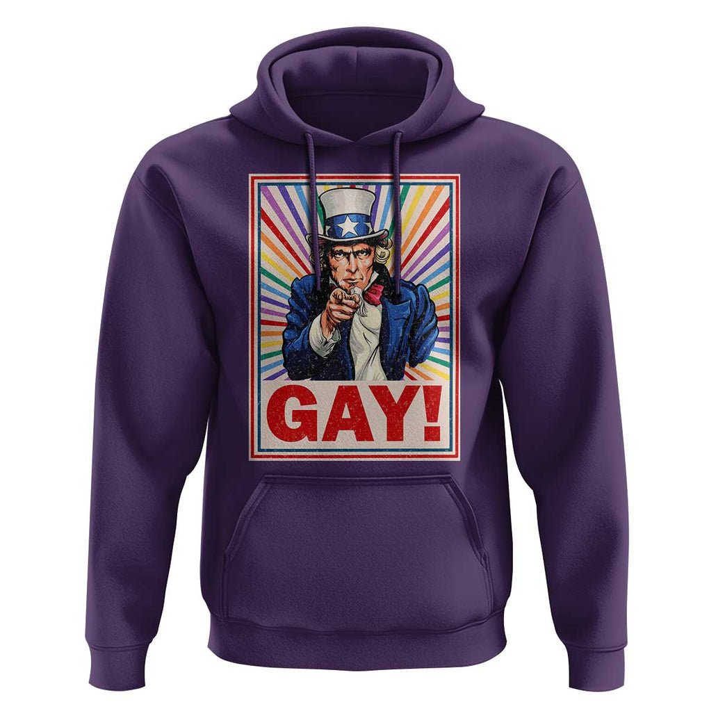 Funny LGBT Hoodie Gay Uncle Sam Ally Pride Month TS11 Purple Print Your Wear