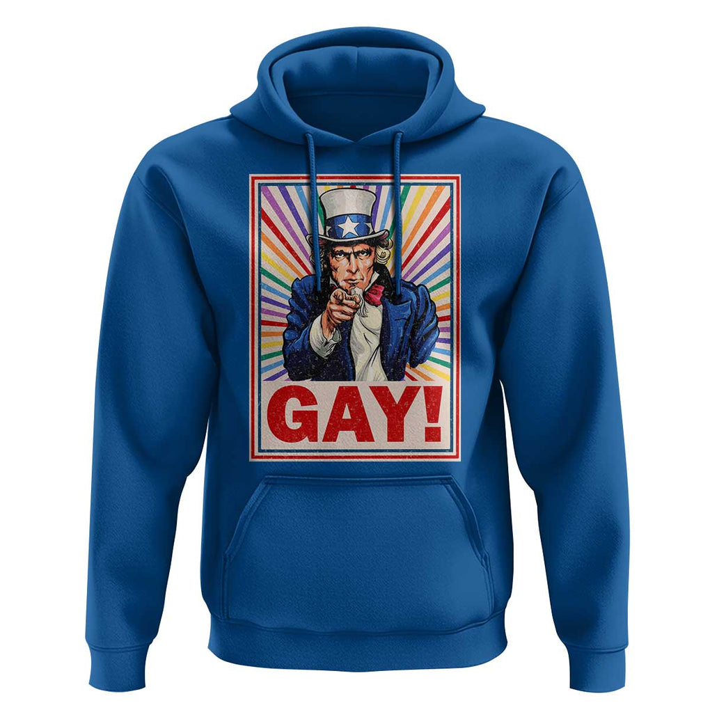 Funny LGBT Hoodie Gay Uncle Sam Ally Pride Month TS11 Royal Blue Print Your Wear