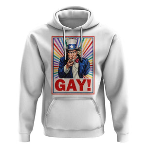 Funny LGBT Hoodie Gay Uncle Sam Ally Pride Month TS11 White Print Your Wear