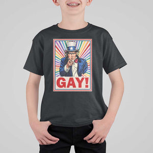 Funny LGBT T Shirt For Kid Gay Uncle Sam Ally Pride Month TS11 Black Print Your Wear