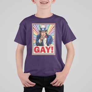 Funny LGBT T Shirt For Kid Gay Uncle Sam Ally Pride Month TS11 Purple Print Your Wear
