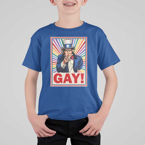 Funny LGBT T Shirt For Kid Gay Uncle Sam Ally Pride Month TS11 Royal Blue Print Your Wear