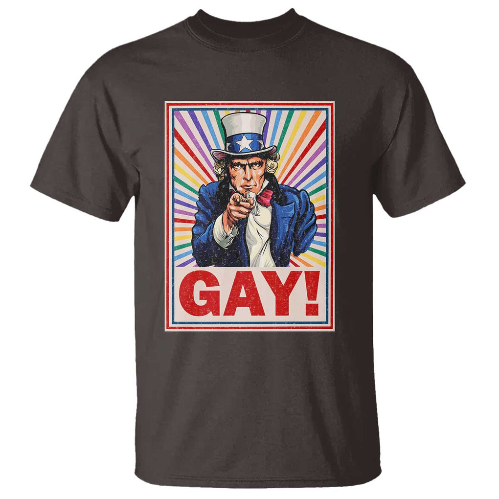 Funny LGBT T Shirt Gay Uncle Sam Ally Pride Month TS11 Dark Chocolate Print Your Wear