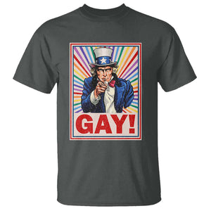 Funny LGBT T Shirt Gay Uncle Sam Ally Pride Month TS11 Dark Heather Print Your Wear
