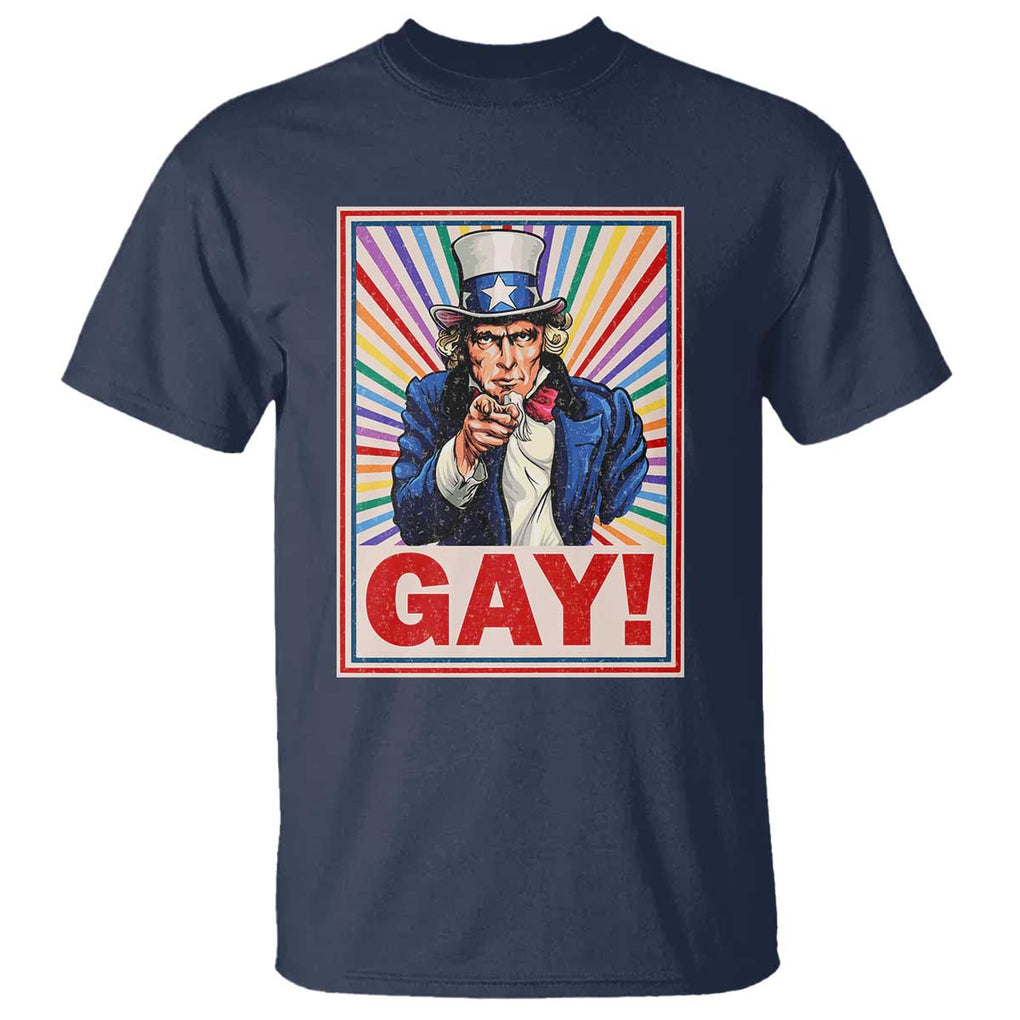 Funny LGBT T Shirt Gay Uncle Sam Ally Pride Month TS11 Navy Print Your Wear