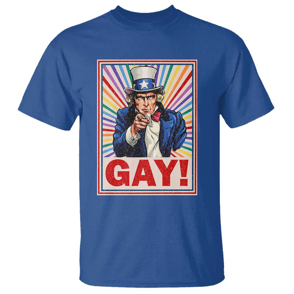Funny LGBT T Shirt Gay Uncle Sam Ally Pride Month TS11 Royal Blue Print Your Wear