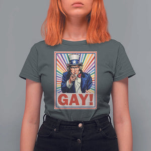 Funny LGBT T Shirt For Women Gay Uncle Sam Ally Pride Month TS11 Dark Heather Print Your Wear