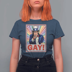 Funny LGBT T Shirt For Women Gay Uncle Sam Ally Pride Month TS11 Navy Print Your Wear
