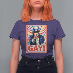 Funny LGBT T Shirt For Women Gay Uncle Sam Ally Pride Month TS11 Purple Print Your Wear