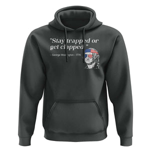 Funny 4th Of July Hoodie Stay Strapped Or Get Clapped TS11 Dark Heather Print Your Wear