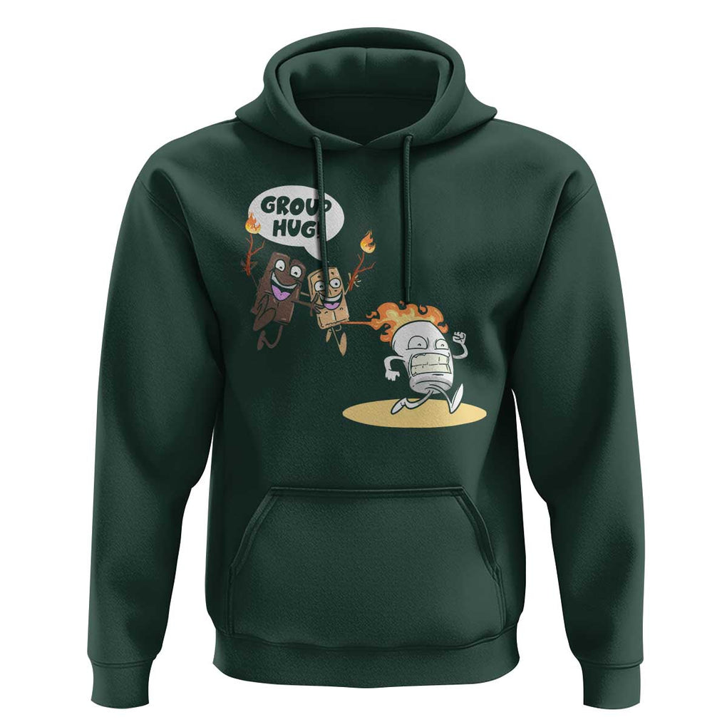 Funny Camping Hoodie Group Hug S'more Roasting Outdoor TS11 Dark Forest Green Print Your Wear