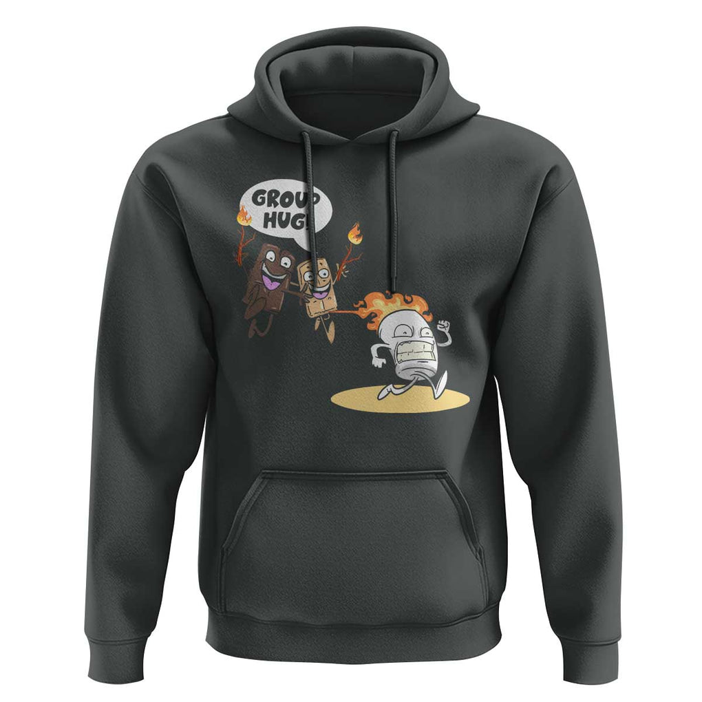 Funny Camping Hoodie Group Hug S'more Roasting Outdoor TS11 Dark Heather Print Your Wear