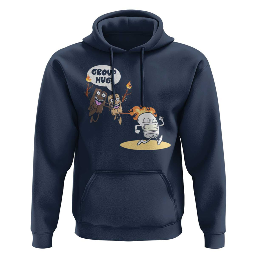 Funny Camping Hoodie Group Hug S'more Roasting Outdoor TS11 Navy Print Your Wear