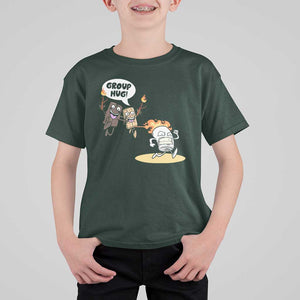 Funny Camping T Shirt For Kid Group Hug S'more Roasting Outdoor TS11 Dark Forest Green Print Your Wear