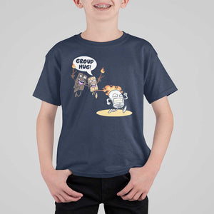 Funny Camping T Shirt For Kid Group Hug S'more Roasting Outdoor TS11 Navy Print Your Wear
