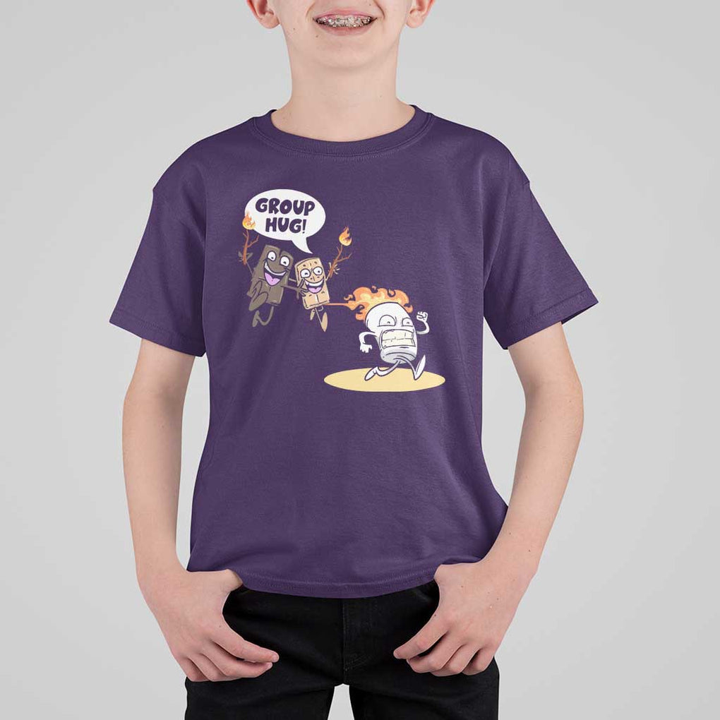 Funny Camping T Shirt For Kid Group Hug S'more Roasting Outdoor TS11 Purple Print Your Wear