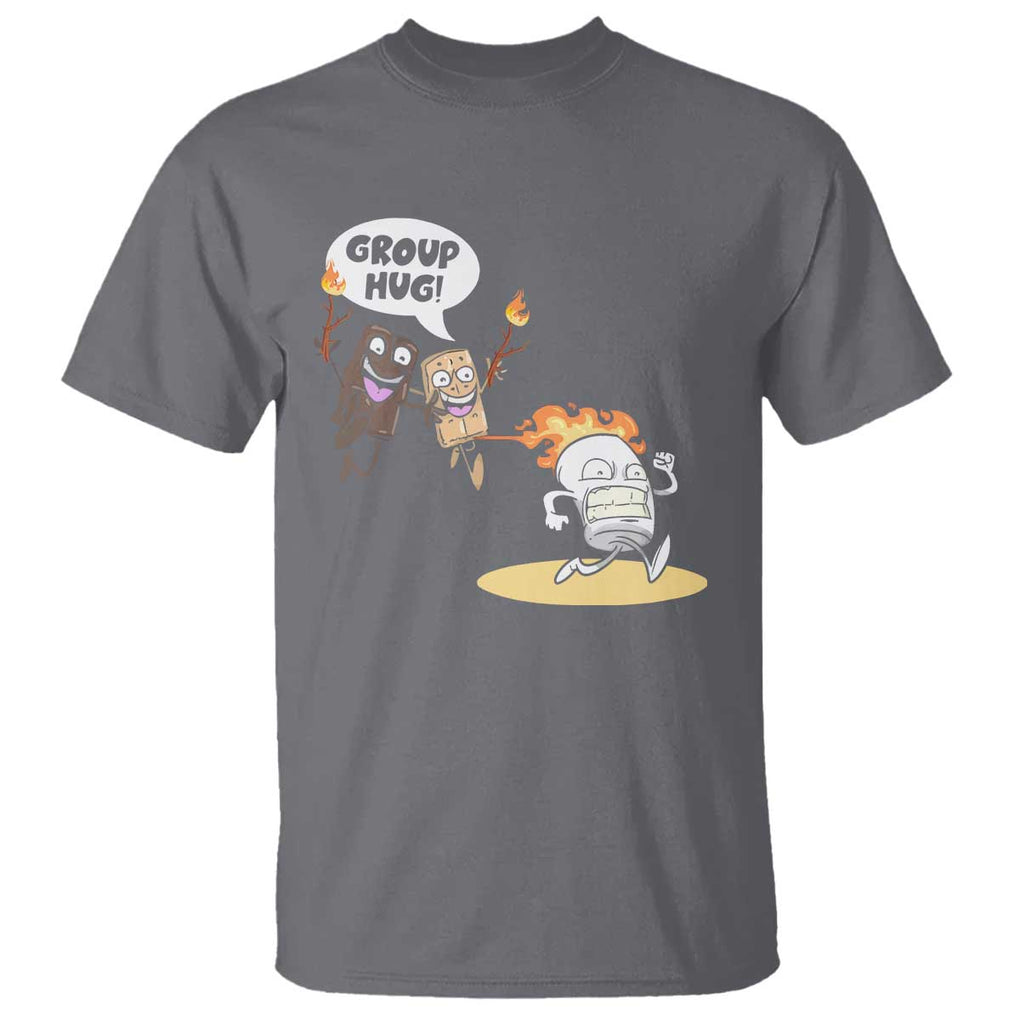 Funny Camping T Shirt Group Hug S'more Roasting Outdoor TS11 Charcoal Print Your Wear