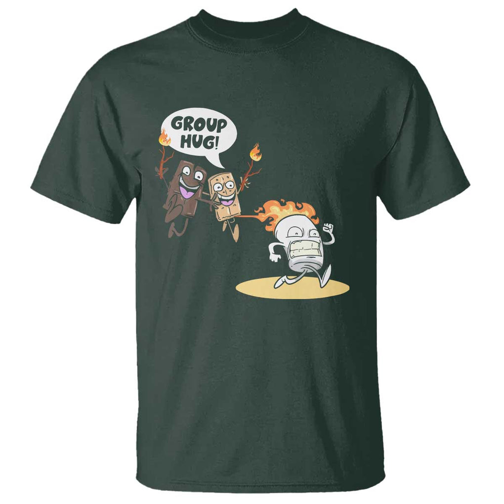 Funny Camping T Shirt Group Hug S'more Roasting Outdoor TS11 Dark Forest Green Print Your Wear