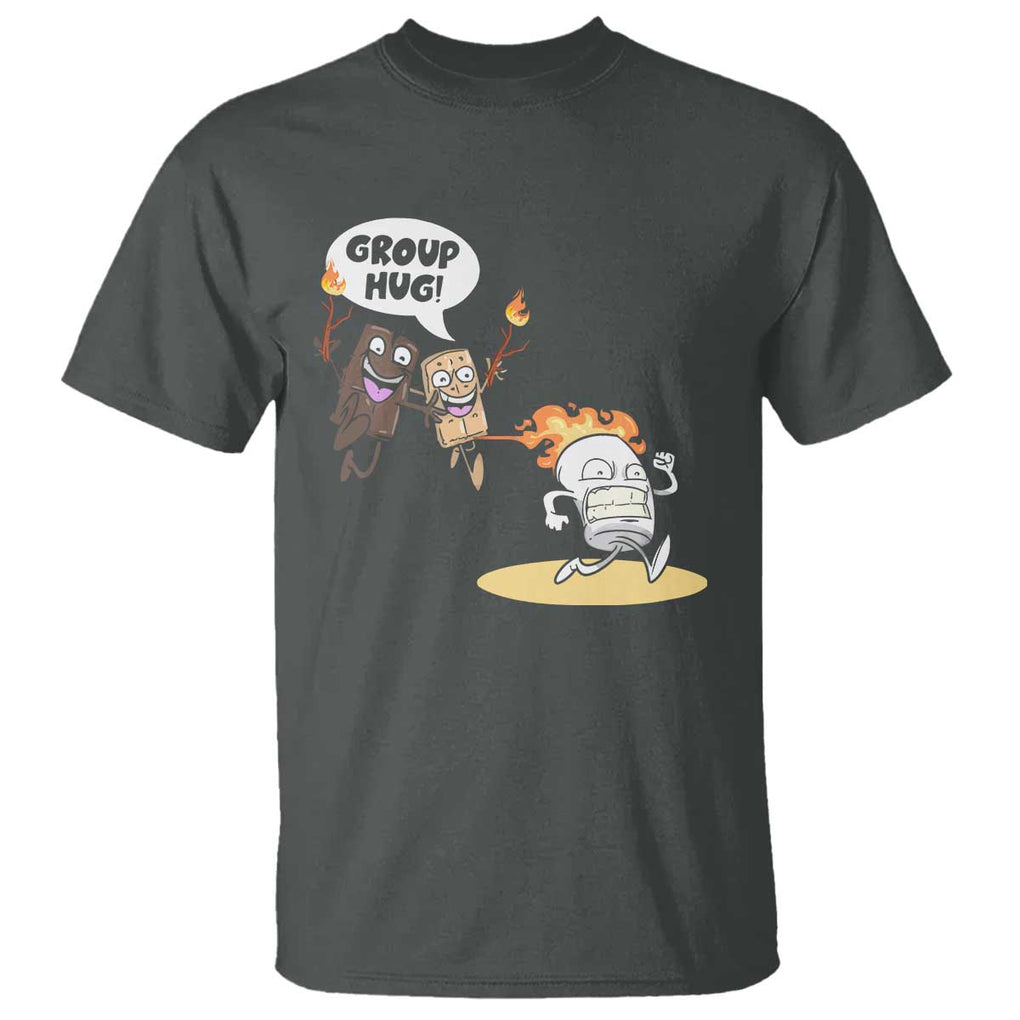 Funny Camping T Shirt Group Hug S'more Roasting Outdoor TS11 Dark Heather Print Your Wear