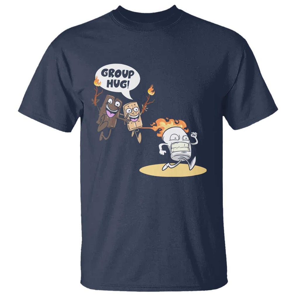 Funny Camping T Shirt Group Hug S'more Roasting Outdoor TS11 Navy Print Your Wear