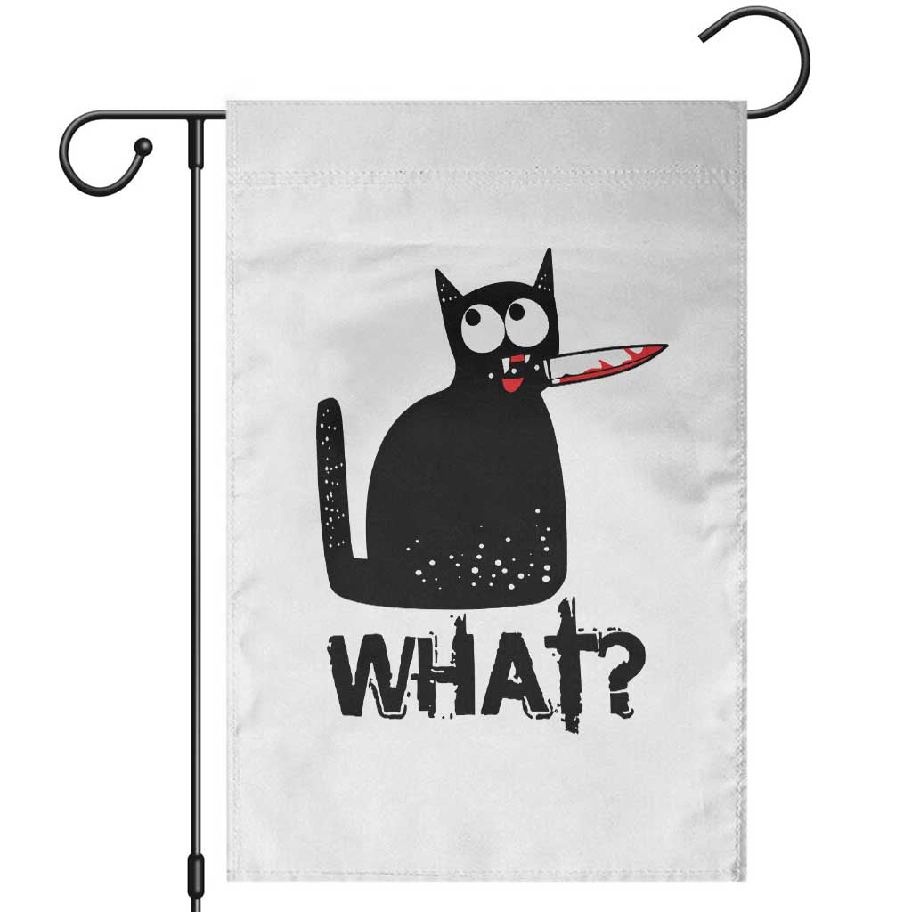 Funny Black Cat Garden Flag What Kitten Murderous TS11 White Print Your Wear