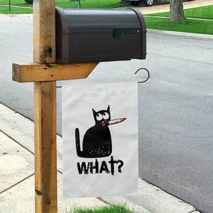 Funny Black Cat Garden Flag What Kitten Murderous TS11 Print Your Wear