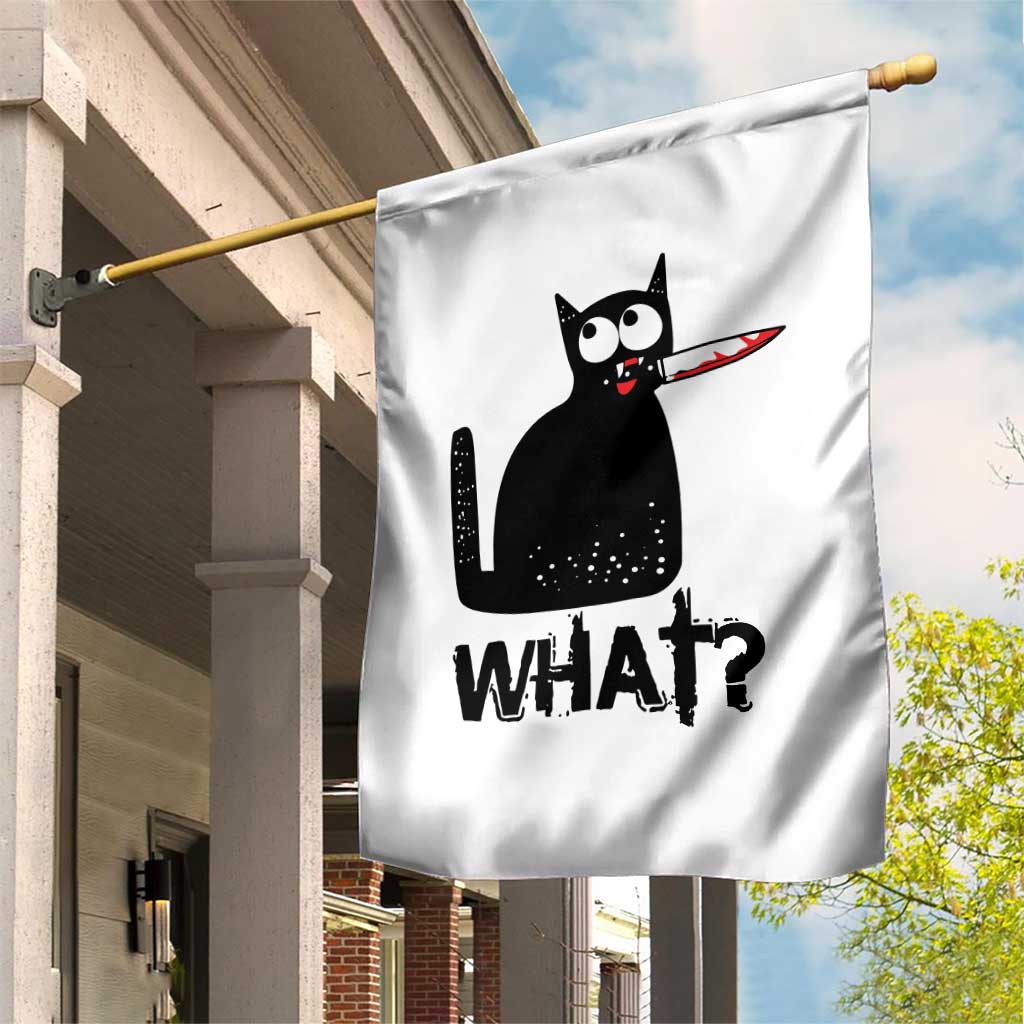 Funny Black Cat Garden Flag What Kitten Murderous TS11 Print Your Wear