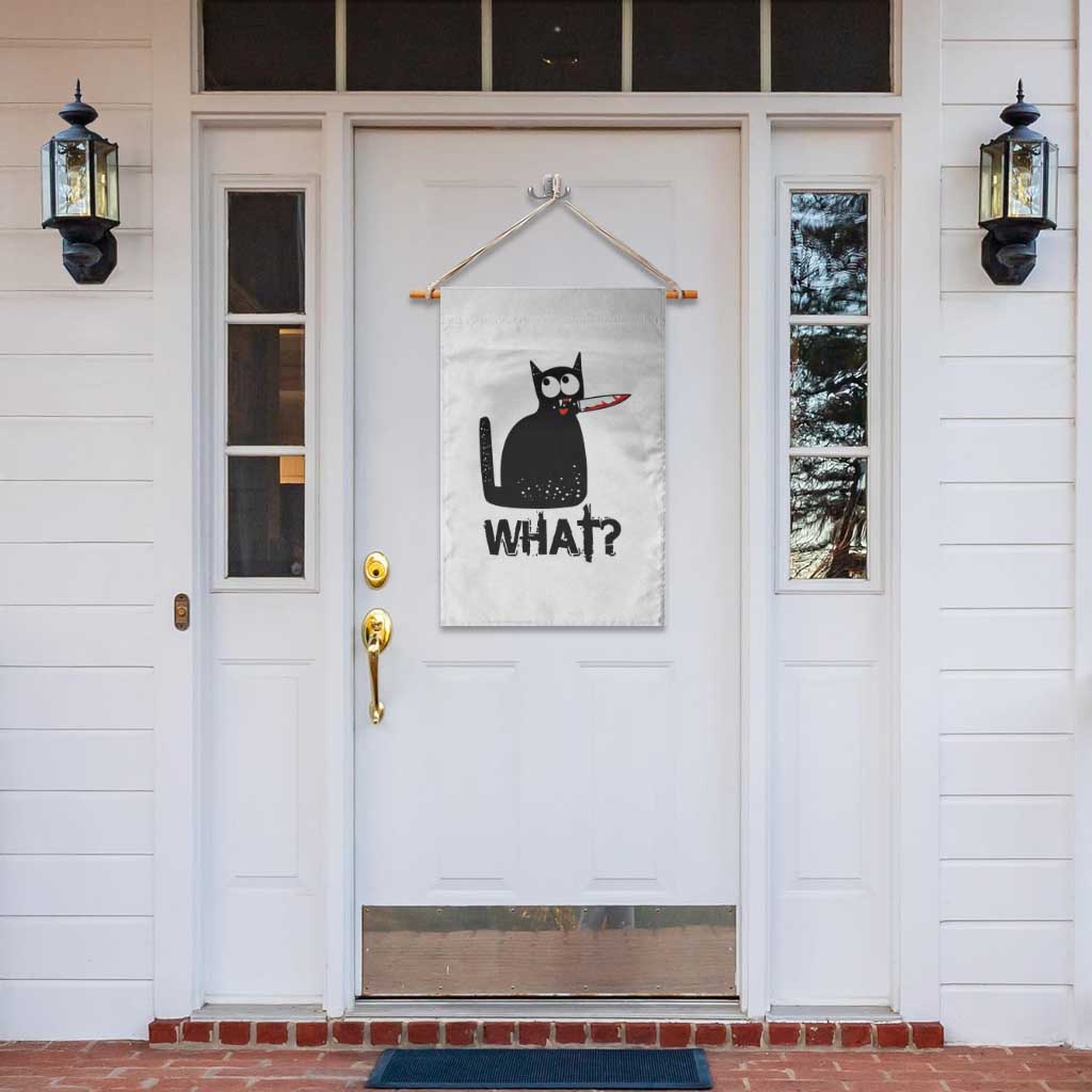 Funny Black Cat Garden Flag What Kitten Murderous TS11 Print Your Wear