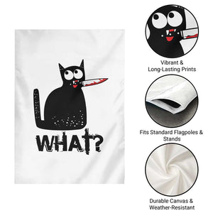 Funny Black Cat Garden Flag What Kitten Murderous TS11 Print Your Wear
