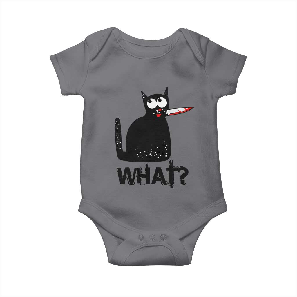 Funny Black Cat Baby Onesie What Kitten Murderous TS11 Charcoal Print Your Wear