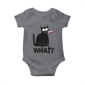 Funny Black Cat Baby Onesie What Kitten Murderous TS11 Charcoal Print Your Wear