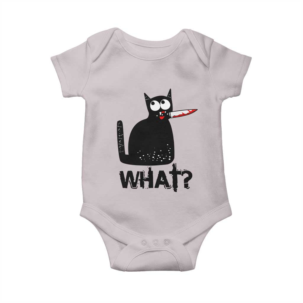 Funny Black Cat Baby Onesie What Kitten Murderous TS11 Ice Gray Print Your Wear