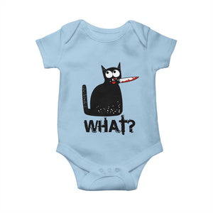 Funny Black Cat Baby Onesie What Kitten Murderous TS11 Light Blue Print Your Wear