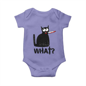 Funny Black Cat Baby Onesie What Kitten Murderous TS11 Violet Print Your Wear