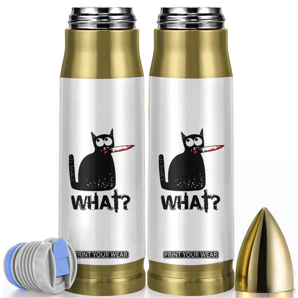 Funny Black Cat Bullet Tumbler What Kitten Murderous TS11 White Print Your Wear