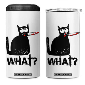 Funny Black Cat 4 in 1 Can Cooler Tumbler What Kitten Murderous TS11 One Size: 16 oz White Print Your Wear