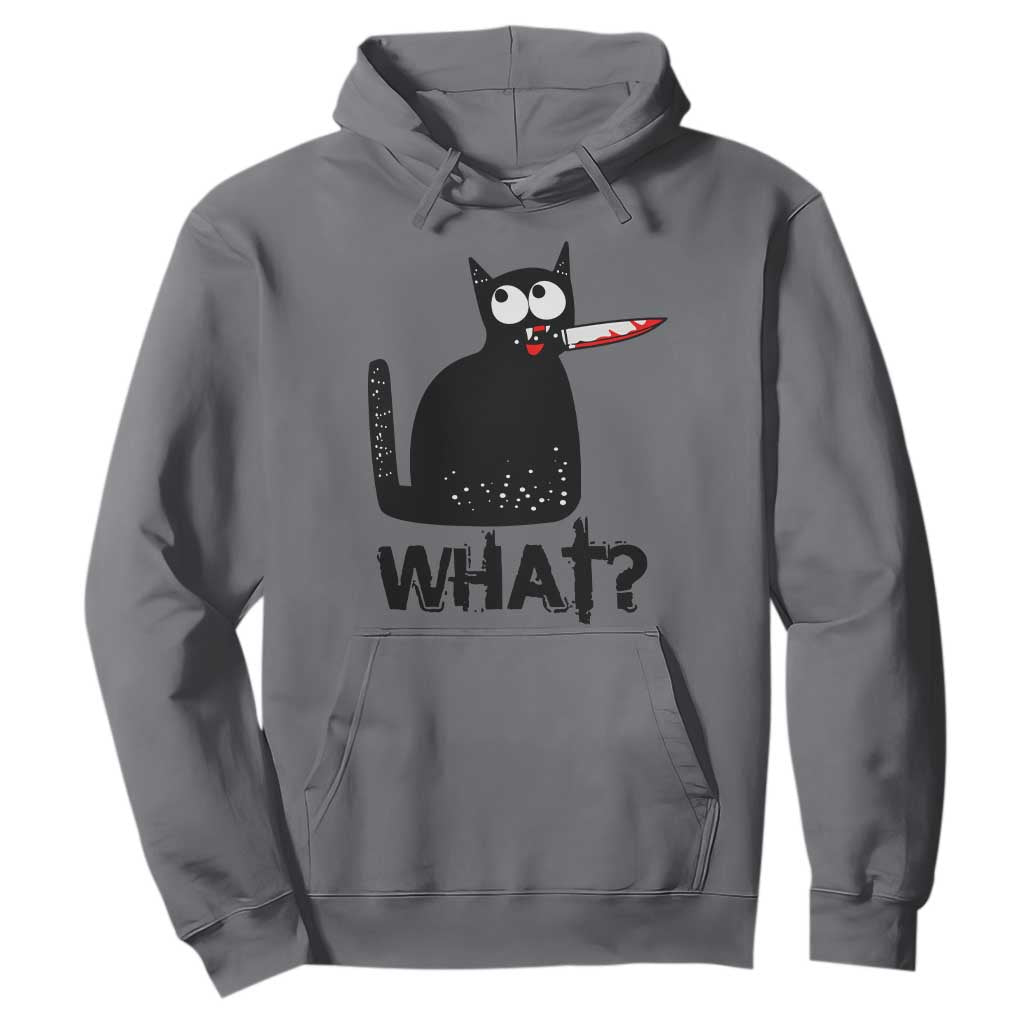 Funny Black Cat Hoodie What Kitten Murderous TS11 Charcoal Print Your Wear