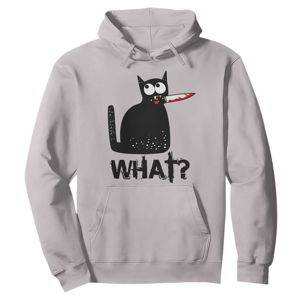 Funny Black Cat Hoodie What Kitten Murderous TS11 Ice Gray Print Your Wear