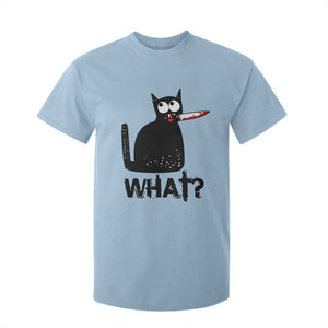 Funny Black Cat T Shirt For Kid What Kitten Murderous TS11 Light Blue Print Your Wear