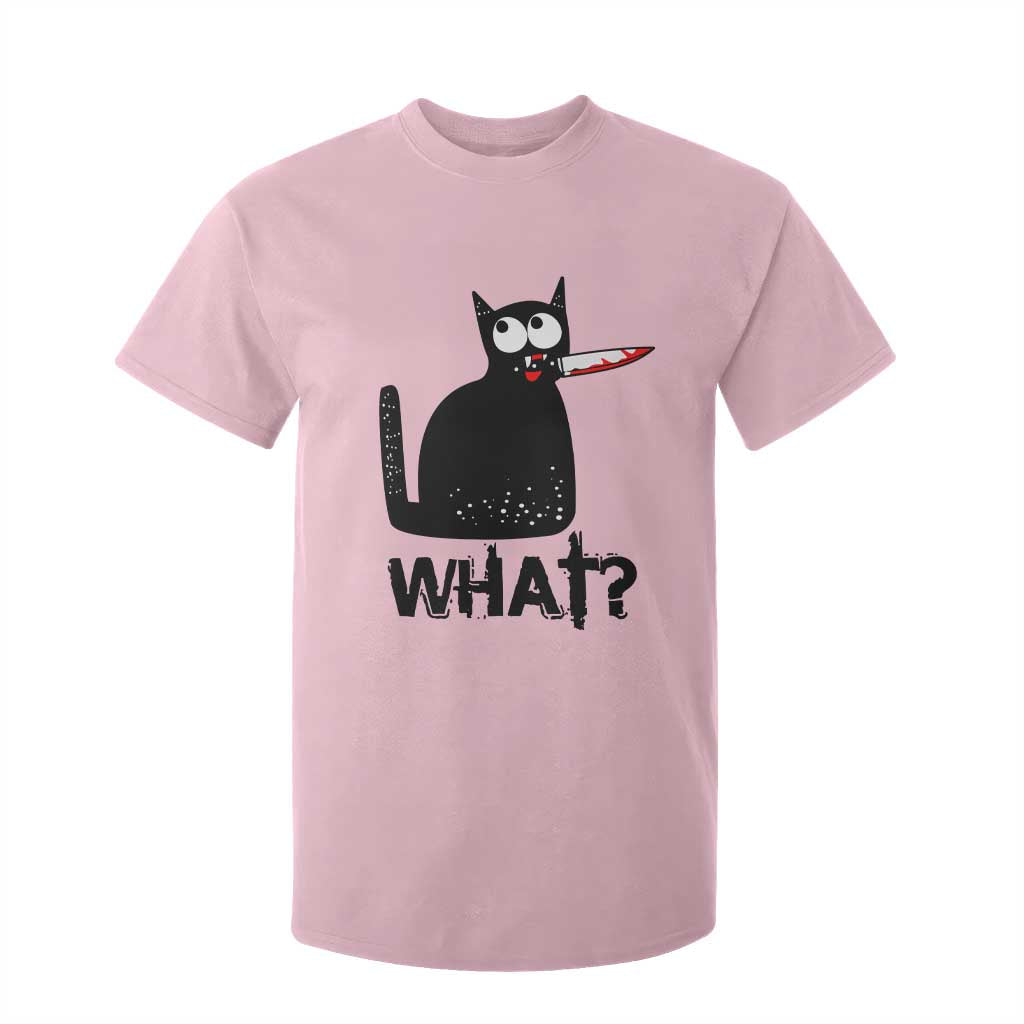Funny Black Cat T Shirt For Kid What Kitten Murderous TS11 Light Pink Print Your Wear
