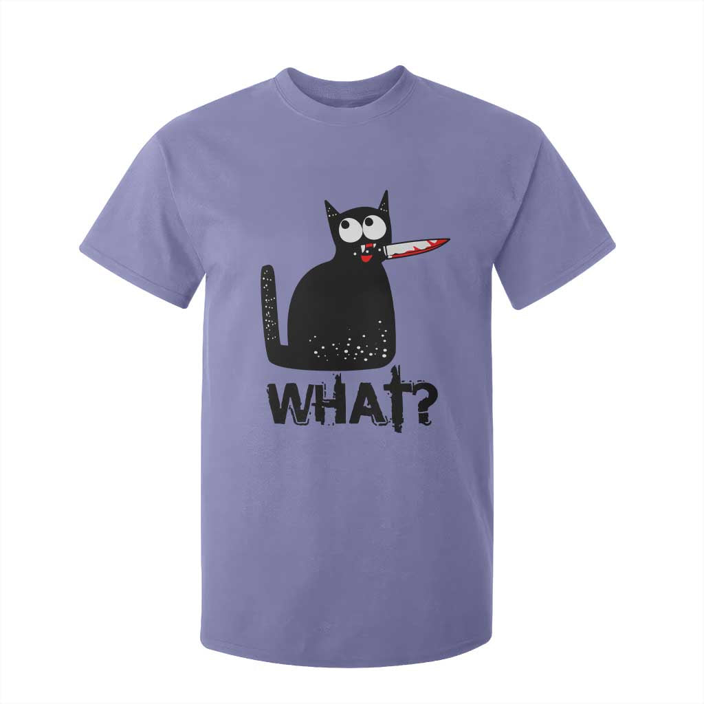 Funny Black Cat T Shirt For Kid What Kitten Murderous TS11 Violet Print Your Wear