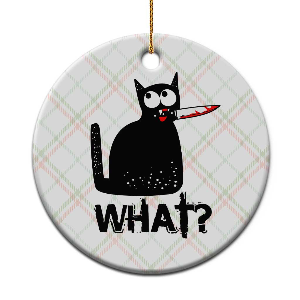 Funny Black Cat Ceramic Ornament What Kitten Murderous TS11 1pc Christmas Plaid Print Your Wear